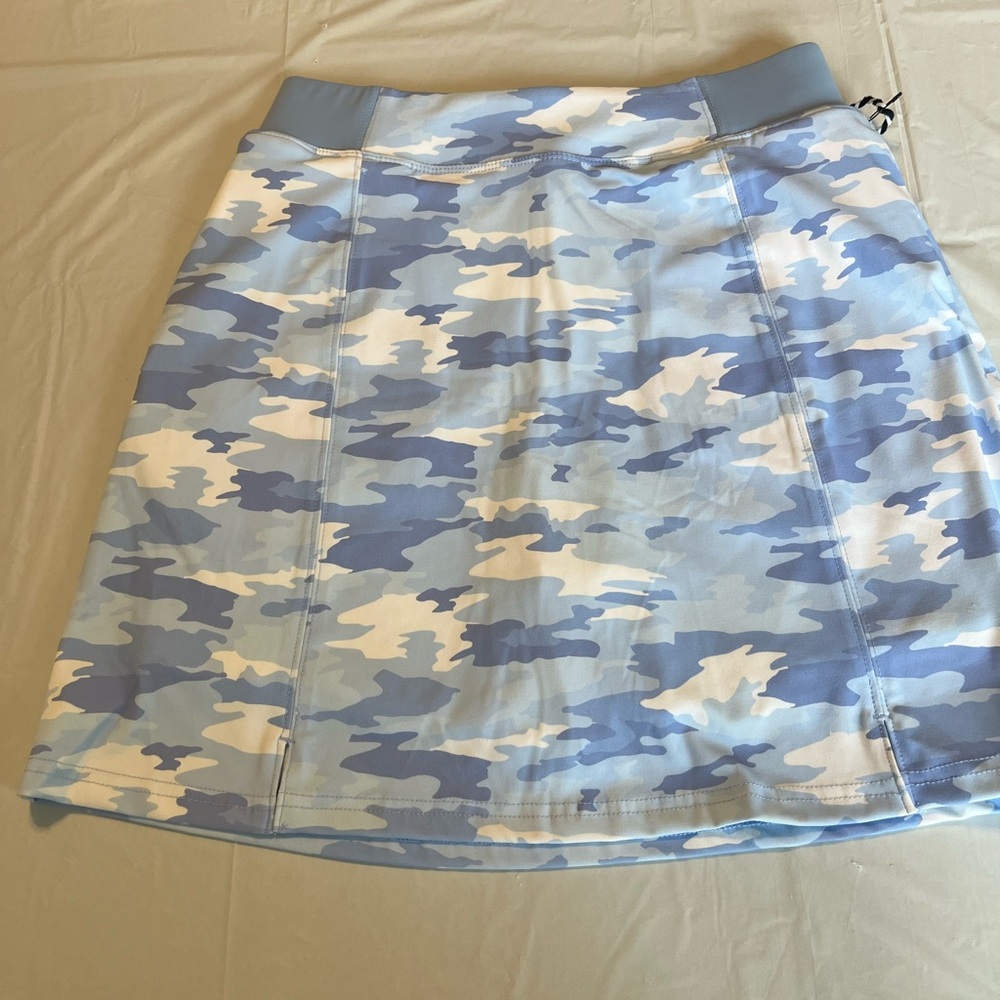 Light Blue Camo A-Line Skirt